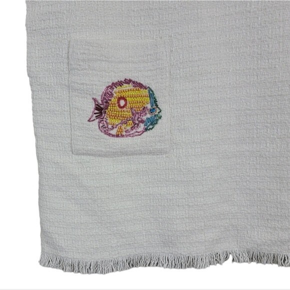 Frances Valentine Sleeveless White Fringe Fish Dress NWT womens size S - Picture 6 of 10